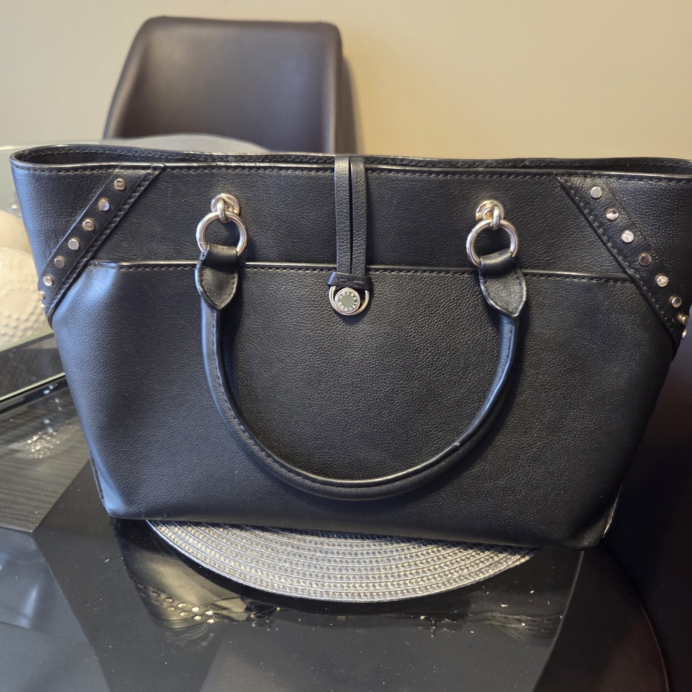 Henri Bendel Black Studded Leather Tote